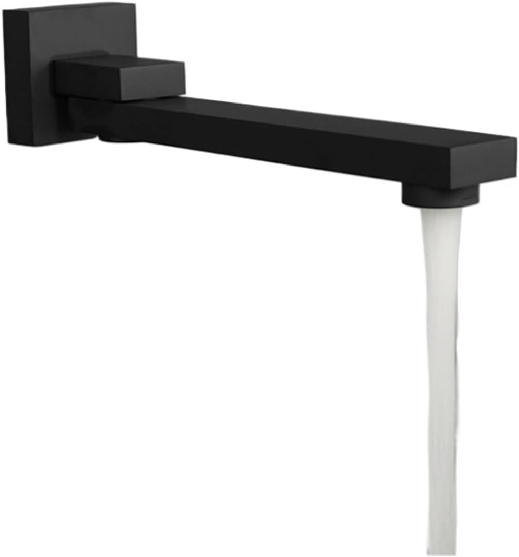 Bath Tub Shower Bath Faucet Spout Brushed Gold Filler Grey Wall Outlet BSwivel Spout Replacement Fillers White(Grey Round B)