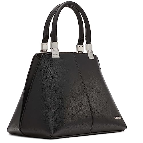 Image of Calvin Klein Women's Granite Geometric Satchel - 2 in 1, Vegan Leather, 2 Pockets
