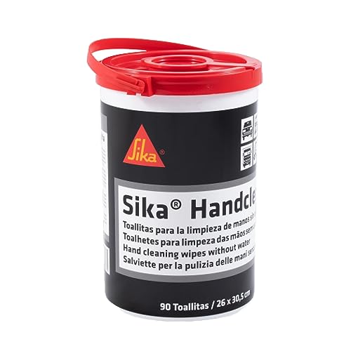 SIKA - Toallitas húmedas para la limpieza de manos y materiales - Sika Handclean - Blanco - Elimina los restos de poliuretano fresco, la grasa y la suciedad - 70 toallitas