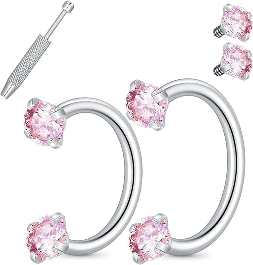 Xpircn Horseshoe Nose Rings Hoops 18G 7mm 8mm Nose Rings For Women Men Horseshoe Septum Lip Eyebrow Helix Daith Ear Nose Piercings