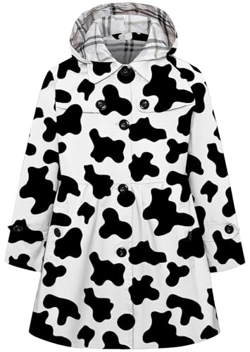 Image of Betusline Girl's Single Breasted Trench Coat Hooded Dress Coat Outerwear, 2-14 Years