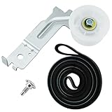 DC93-00634A Dryer Idler Pulley Assembly (Upgraded Silent Dual Ball Bearing)&6602-001655 Dryer Drum tensioner Belt(Odorless Material)&Screw,Fit for PS4133825,AP4373659 by Appliancemate