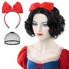 Black Wig+Red Bow Headband