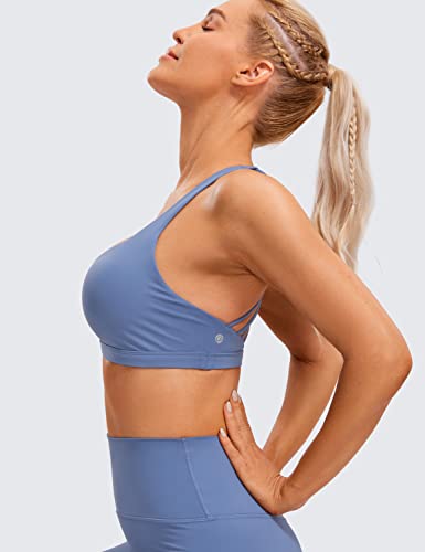 Image of CRZ YOGA Naked Feeling Strappy Sports Bras for Women - Criss Cross Back Wireless Padded Cami Yoga Workout Top
