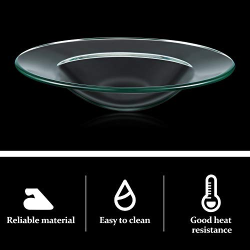 image for Patelai 4.5'' Replacement Oil Warmer Dish Round Glass Dish Wax Melt Wa