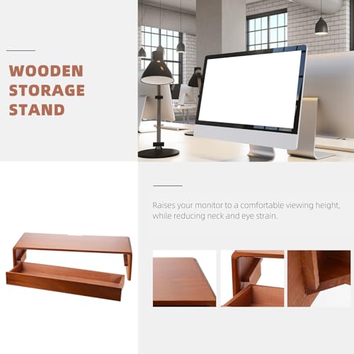 Support écran en bois rangement de qualité pour ordinateur - 4