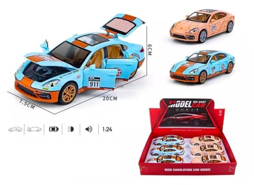 Image of Compatible for 1:24 Porsche Panamera Toy Car Model, Diecast Collectible Pull Back Model Car with Sound and Light, Toy Gift Vehicles for Adults Kids Boys Girls (1:24 Porsche Panamera-Blue Color)