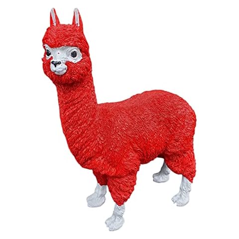 Garden Figure, Garden Decoration, Red Alpaca Figure, 45 cm, Llama Figure, Garden Statue, Living Room Decoration, Balcony Figure Cover