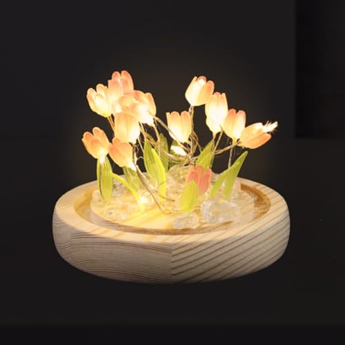 Kit de lámpara de noche tulipán DIY, rosa miniatura 6
