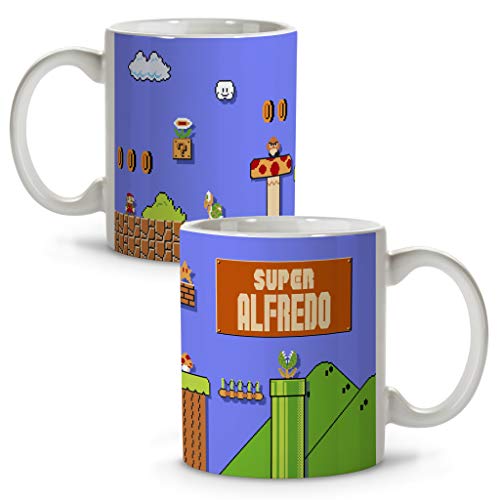 LolaPix Taza Mario Bros. Tazas personalizadas. Regalo friki. Tazas originales con nombre.