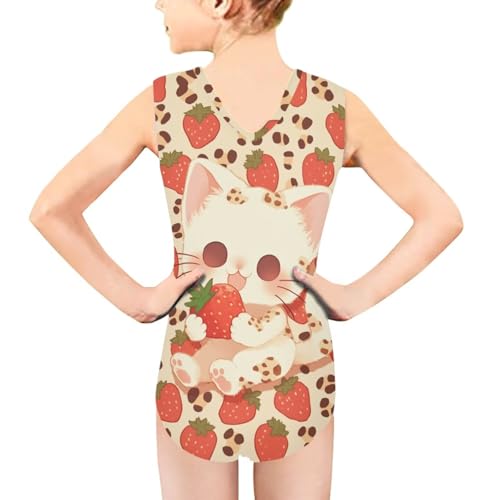 Image of Girls Bathing Suit Size 3-14 Swimsuits for Girls One-Piece Swimwear Summer V-Neck Sleeveless