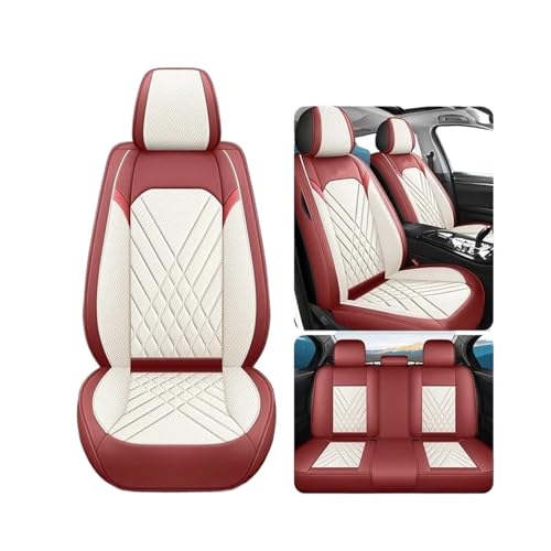 カーシートカバー に適合する FX35 ESQ EX25 JX35 M25 M35用アクセサリー 人工皮革 ユニバーサルカーシートカバー シートクッション(W-RedA)