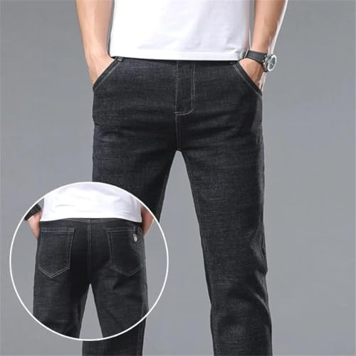Men's Comfortable Jeans Soft Commute Pants Slim Fit Designer Straight Leg Business Denim Trousers3