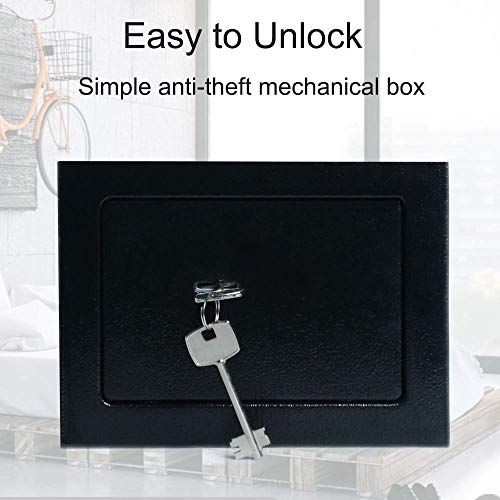 JUGREAT Security Safe with Key Lock, Home Safe Wall or Cabinet Anchoring Design for Home Office Hotel Business Gun Passport Cash Money(0.23 cu.ft)