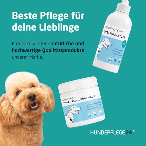 Hundepflege24 Ohrentropfen für Hunde - Ohrmilben, Juckreiz & Ohrentzündungen natürlich & schonend entfernen - Hochwirksame, sofort wirkende Ohrenpflege für Hunde - Ohrmilben Hund 50ml