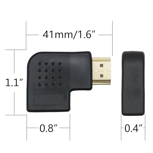Adaptador HDMI ángulo recto macho a hembra 90° miniatura 7