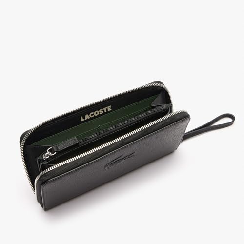 Lacoste Women's Large City Court Grain Leather Billfold Wallet, Black, One Size2