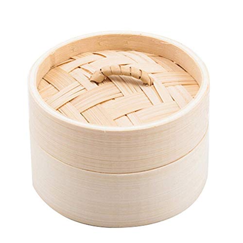 Mini Natural Bamboo Steamer Basket Set for Dumplings, Dim Sum, and