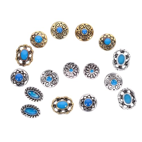 HAPINARY 2 Sets Acrylic Nail Charms 16pcs Gems and Chars for Designer Nail Art Decor