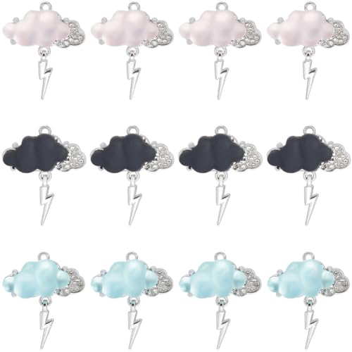 Breloques Nuages en Résine Rose Noire Bleue pour Création de Bijoux DIY