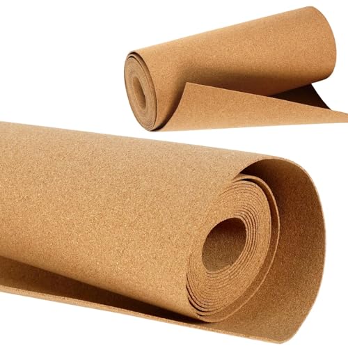Dexpally Natural Cork Roll 30cmx4m Cork Bulletin Board 2mm Thick Non-Adhesive Large Corkboard Sheet for Walls Decoration Office Home School