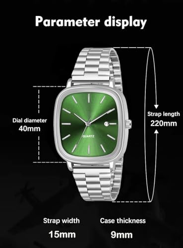 Image of Shocknshop Stainless Steel Analog Square Dial Date Display Unisex Wrist Watch for Men & Women -WCH136