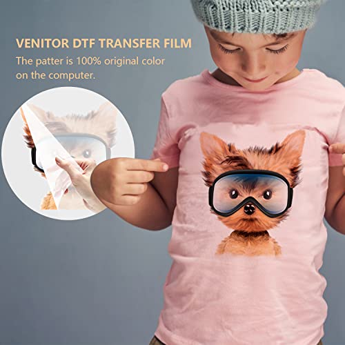 Venitor Premium Dtf Transfer Film, 60 Sheets A4(8.3" X 11.7") Double-Sided Matte Finish Direct To Film For All Sublimation&Dtf Printers,Dtf Film And Upgraded Premium Direct To Film For All Fabrics #TOP2