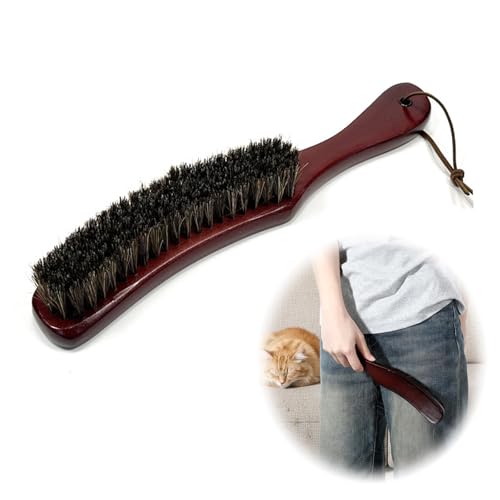 Ruvan Kleiderbürste, Rosshaar-Fusselbürste, Kleiderbürste Und Fusselbürste, Bettwäsche, Lederwaren, Tierhaare Usw. Reinigung Und Staubentfernung, 27 X 4 cm Flusenbürste, Holzgriff