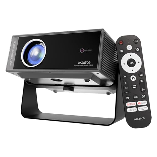 Image of WZATCO Yuva Blaze Plus, Netflix Certified, Smart Home Projector 4k Ultra HD, Native 1080P Fully Automatic, 1000 ANSI, HDMI ARC, WiFi 6 & BT, Screen Mirroring, Portable Room Cinema, 270 Rotate, Grey