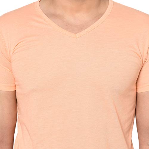 Image of Men's Cotton Blend Half Sleeve V Neck Tshirt