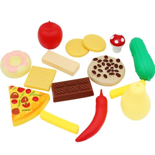 DERAYEE Lebensmittel Spielzeug Kinder Hamburger Set Kunststoff Obst Gemüse Set gefälschte Lebensmittel Kinderspielzeug für Mädchen und Jungen ab 3 Jahre