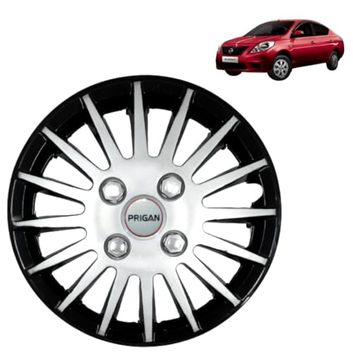 Image of PRIGAN Sunny Black Silver Wheel Cover 14 inch for Sunny (Set of 4 Pcs) (Press Fitting) Model- Camry DC 14