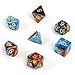 Moncolis 7 Stück Polyedrische Würfel Set Spielwürfel für Dungeons and Dragons DND RPG MTG (Orange & Blau)