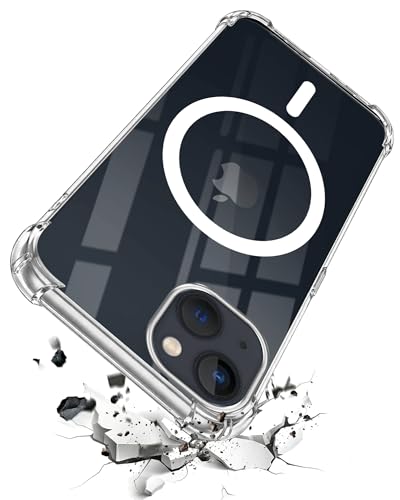 Image of Jkobi Shockproof Crystal-Clear Back Cover for Apple iPhone 13 (Magsafe Wireless Support | Drop & Camera Protection | Hard Polycarbonate)