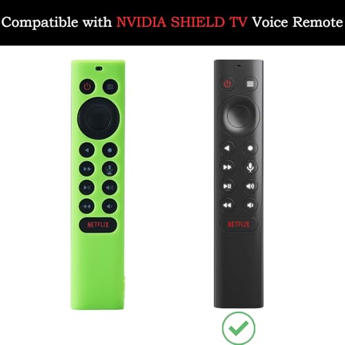 2Pack Gavyqier Silicone Protective Cover fits NVIDIA Shield TV Pro/4K HDR Remote Controller Series Anti-Slip Shockproof Glow in The Dark Glow Green&Glow Blue