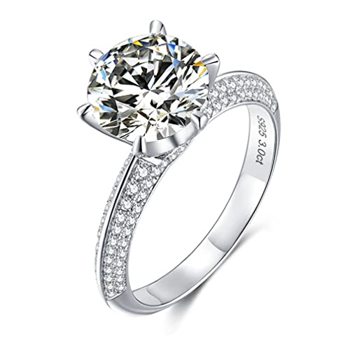 Bagues de mariage en Moissanite D de 1 à 3 carats en argent 925