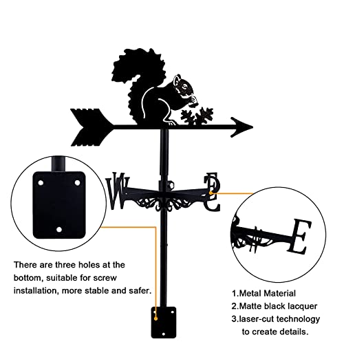 Ydhnb Squirrel Weather Vane For Garden Retro Owl Elk Weathervane Stainless Steel Creative Garden Stake Wind Direction Indicator For Yard Farm Sheds,Style 1 #TOP3