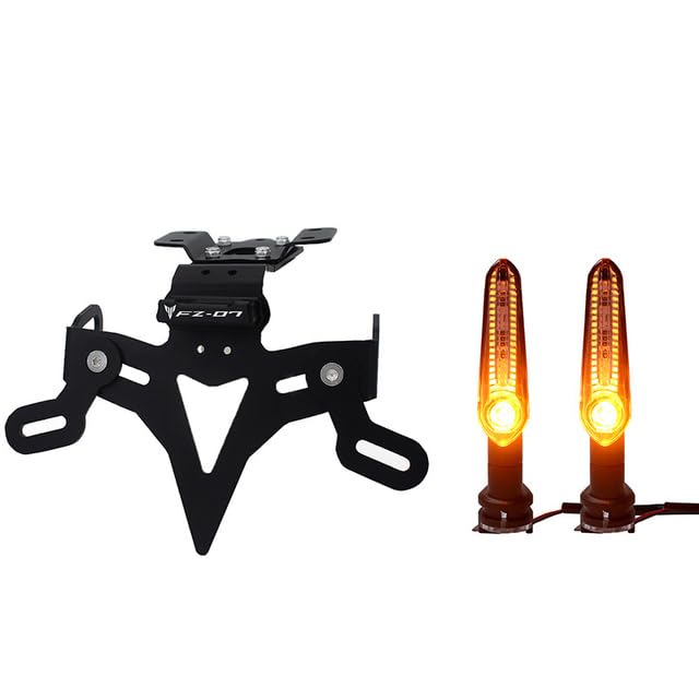 AUTO-UAE - For Yamahas MT-07 MT 07 FZ-07 MT07 2013-2022 2014 2018 Motorcycle License Plate Holder Fender Eliminator Registration Bracket (MT with FZ-07 Signal)