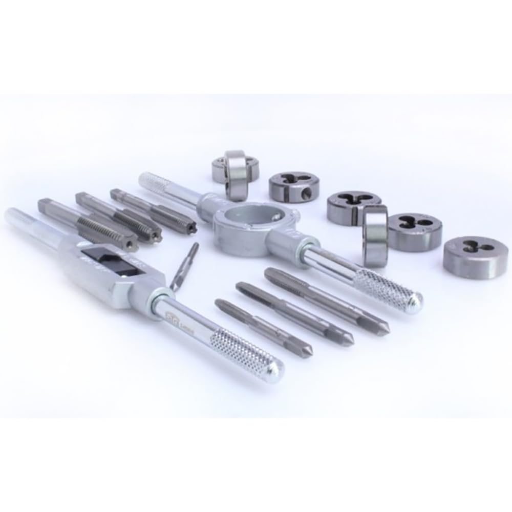 Set Maschi e Filiere 16 Pezzi in Valigetta | Maschi M3–M12 + Filiere M3–M12 | Giramaschi e Portafiliere Inclusi | Kit Filettatura Metallo Metrica ISO Professionale