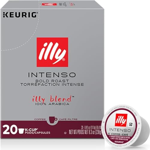 Image of illy Coffee K Cup Pods, Intenso Dark Roast, 20 Count, 1 Pack | Keurig Coffee Pods & Capsules, 100% Arabica, Premium Italian Coffee