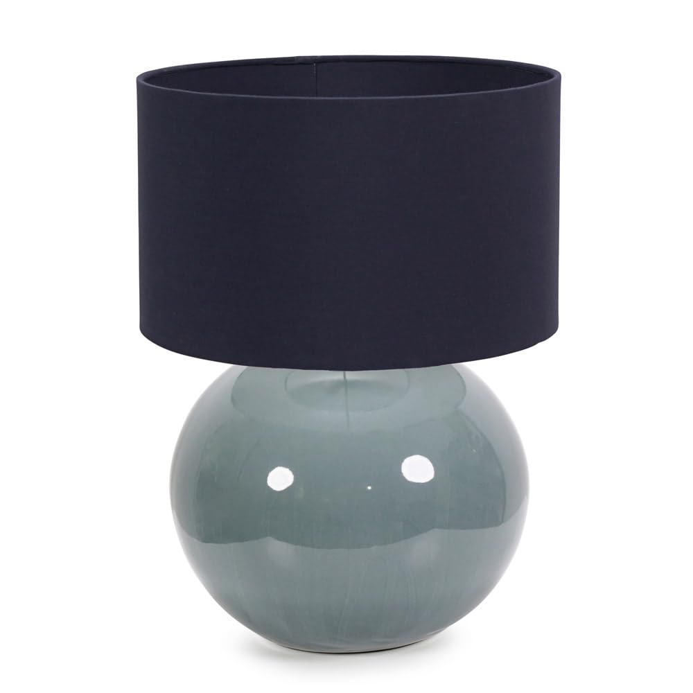 Valuelights Navy | Eucalyptus Ceramic Table Lamp With Blue Fabric Drum Lampshade Living Room Bedside Light | Table Lamps, Home Décor & Improvement Essential