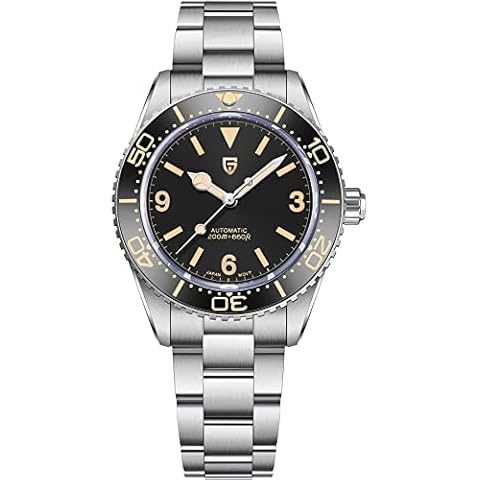 Pagani Design PD1755 Men Automatic Watches Men Mechanical Wrist Watches for Men,Waterproof 200M,40MM Dial,Japan NH35A (Yellow Bezel) Cover