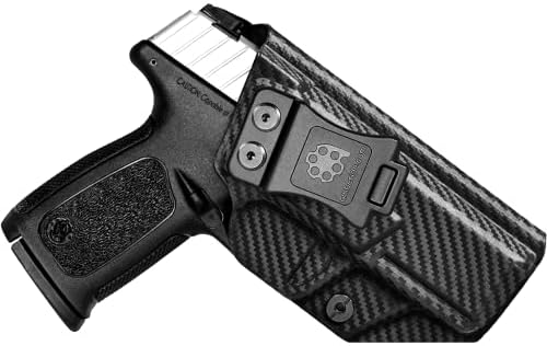 Amberide IWB KYDEX Holster Fit: S&W SD9 VE & SD40 VE Pistol | Inside Waistband | Adjustable Cant | US KYDEX Made (Black Carbon Fiber, Right Hand Draw (IWB))