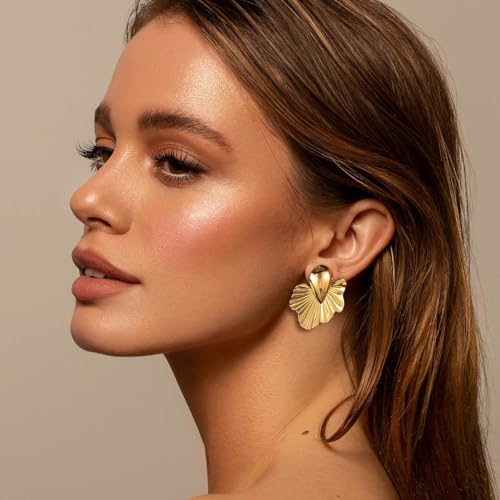 Gold Flower Earrings Flower Earrings Irregualr Geometric Earring Fashion Jewelry for Women3