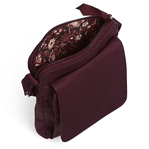 Image of Vera Bradley Women's Cotton Mini Hipster Crossbody Purse With RFID Protection, Mulled Wine, One Size