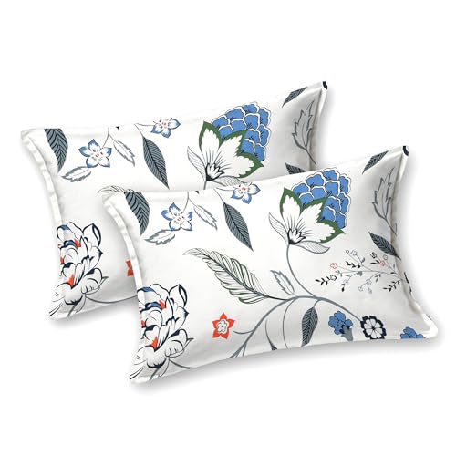 BLOCKS OF INDIA Hand Block Printed 200 TC Cotton King Size Bedsheet | Blue Anar JAAL