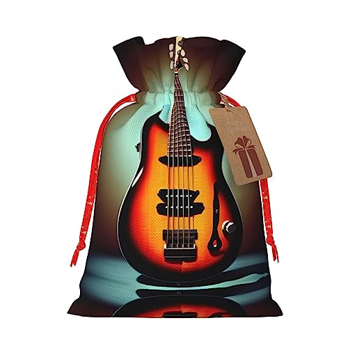 YQxwJL Guitar Bass Music Musical Instrument Print Drawstring Bags, Wedding Gift Bags, Candy Gift Bags, For Holiday Party Present Favor