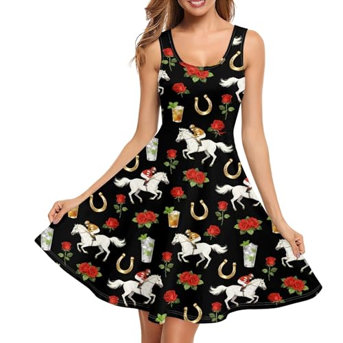 Image of TOADDITDO Womens Summer Sleeveless Tank Dress with 2 Side Pockets XS-4XL Plus Size