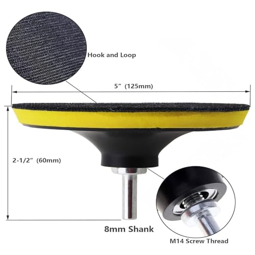 Image of MLD 5 inch Hook and Loop Backing Pad, Grinder Sanding Polishing Sticky Disc, Backing Backer Pad, Car Polisher Sanding Pad M14 BPMP-101 (5inch,M14 Plastic) Pack of -1