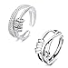 Anneaux D'anxiété Fidget Rings, Anneau Réglable 3pcs Ensemble D'anneaux Spinner Anti-stress pour le Soulagement du Stress pour les Femmes Fidget Calmer l'inquiétude Méditation (2pcs)